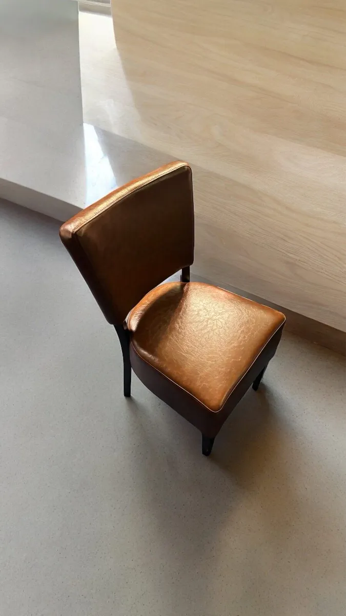 New Classic Brown Faux Dining Chair - Image 1