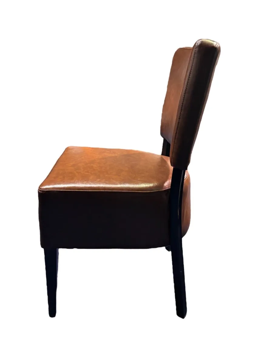 New Classic Brown Faux Dining Chair - Image 3