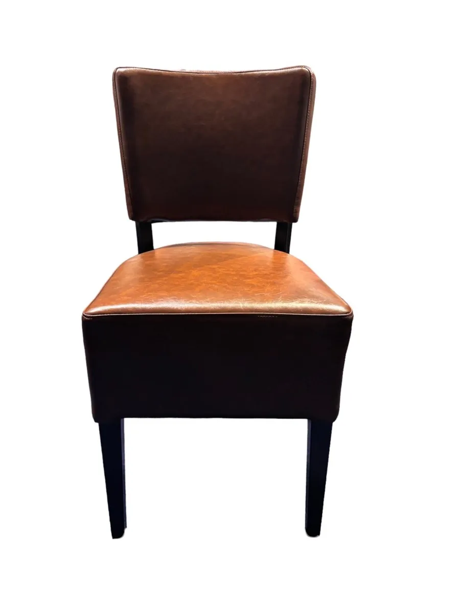 New Classic Brown Faux Dining Chair - Image 4