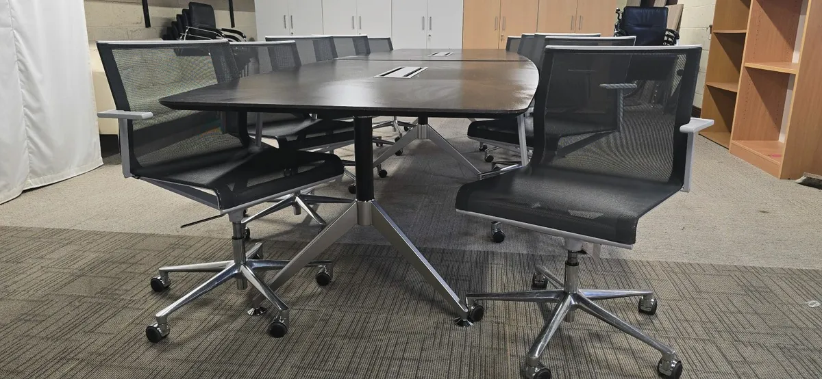 Nero 4m x 1.2m Meeting Table with 10 ICF Stick - Image 1