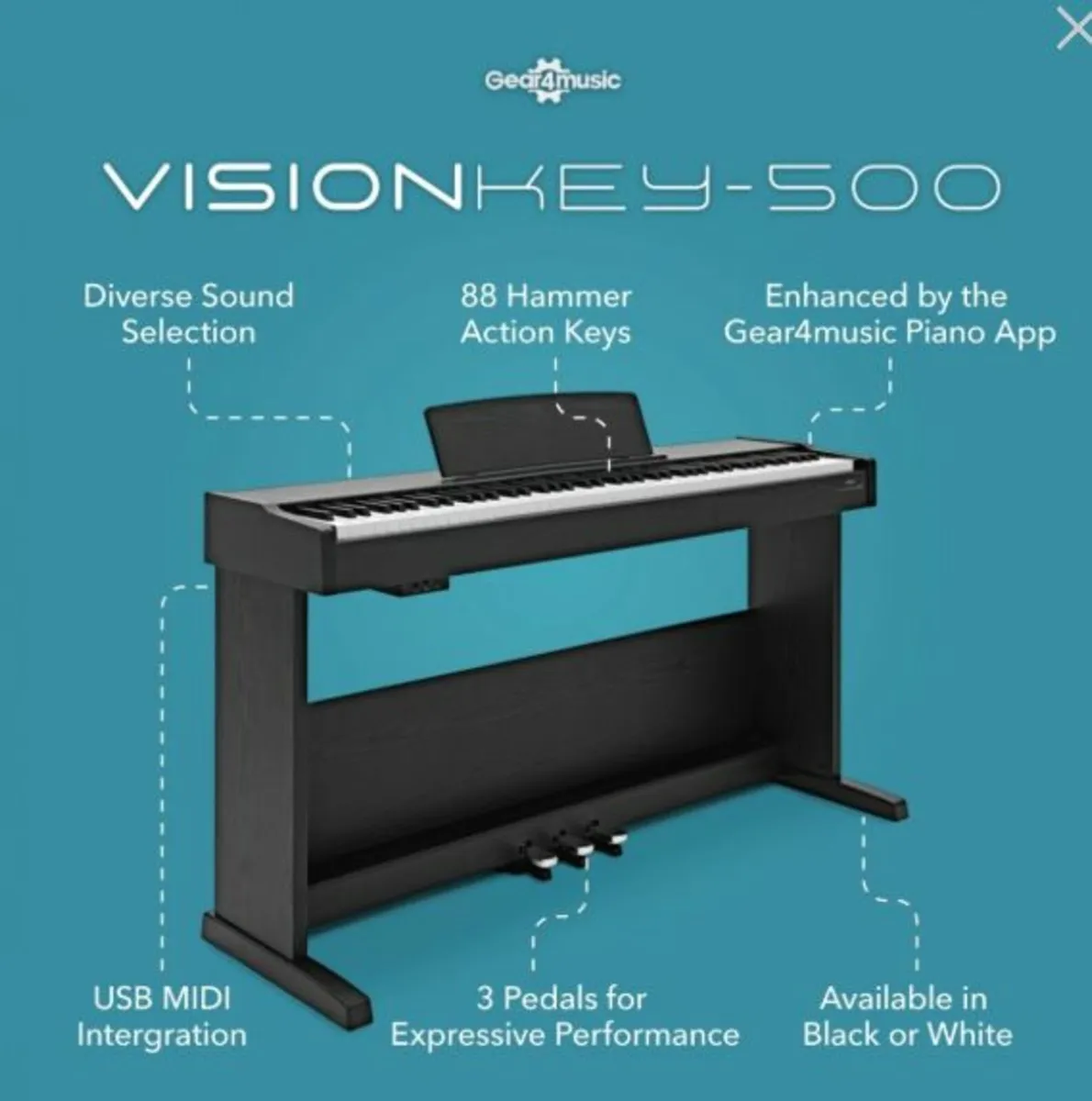 NEW Digital visionkey 500 Piano - Image 3