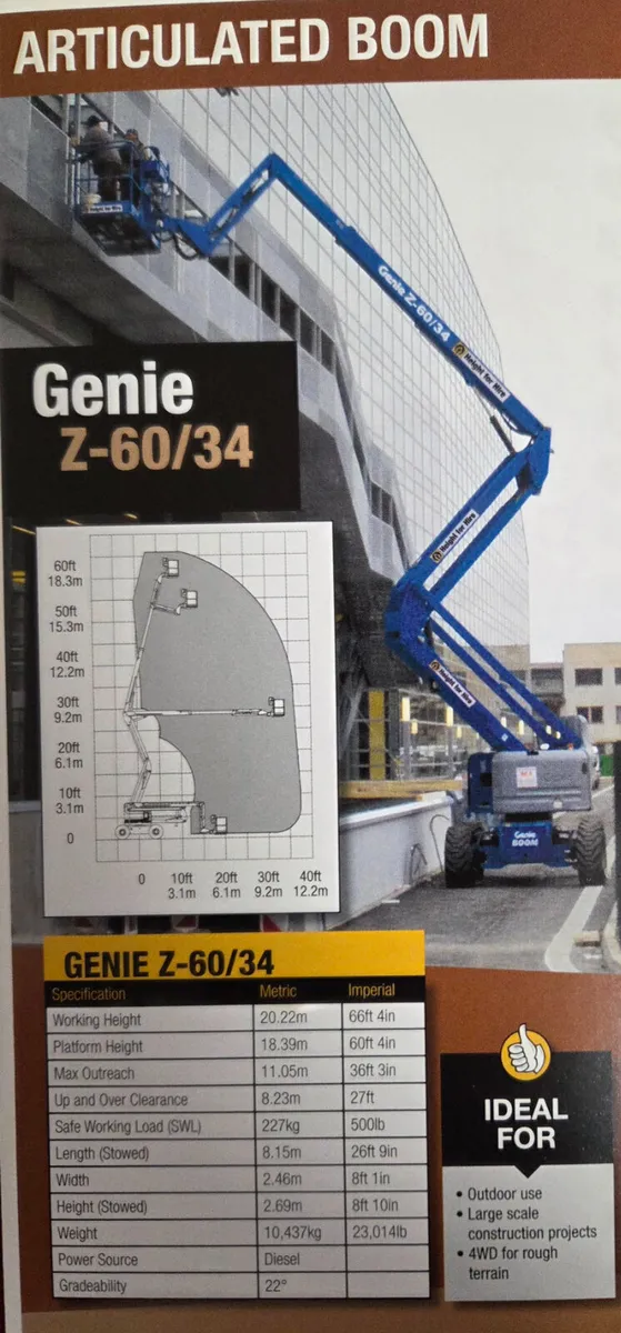 Genie Z60/34 JRT - 20m Articulated Diesel Boom - Image 4