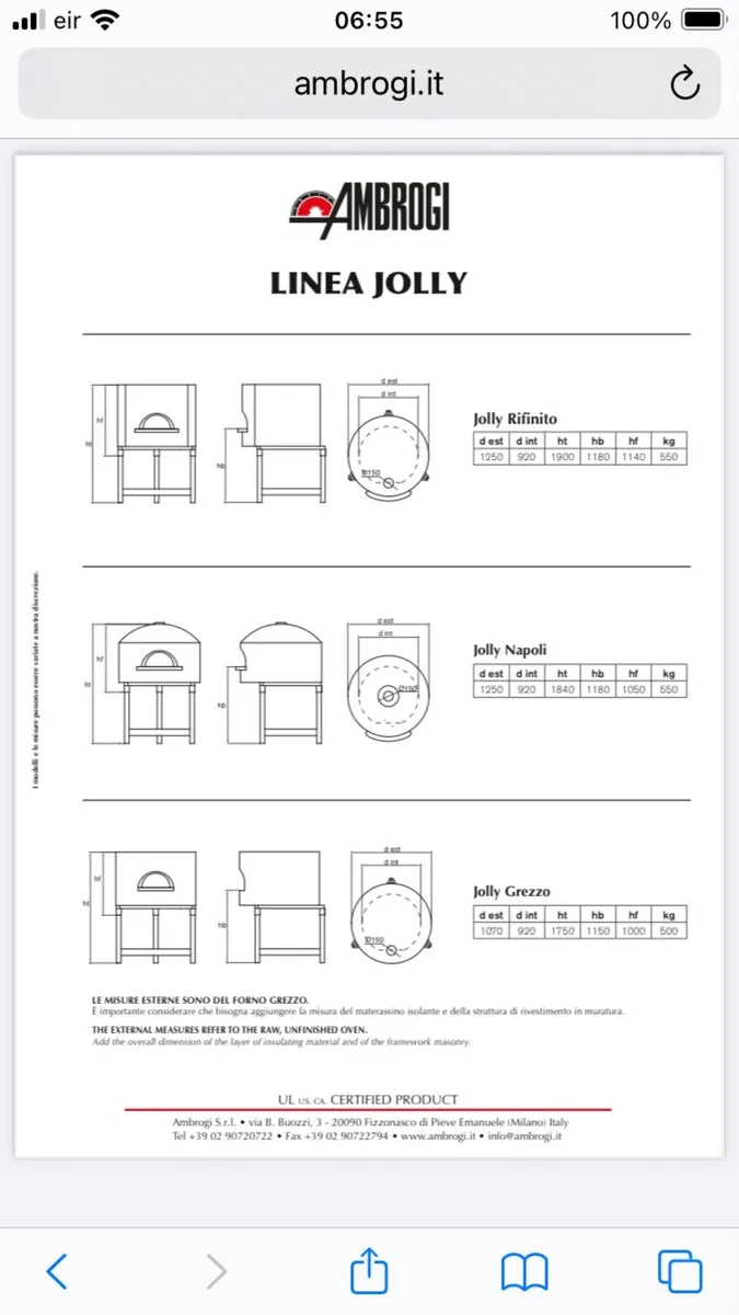 Ambrogi Wood Fire Pizza Oven - Image 4