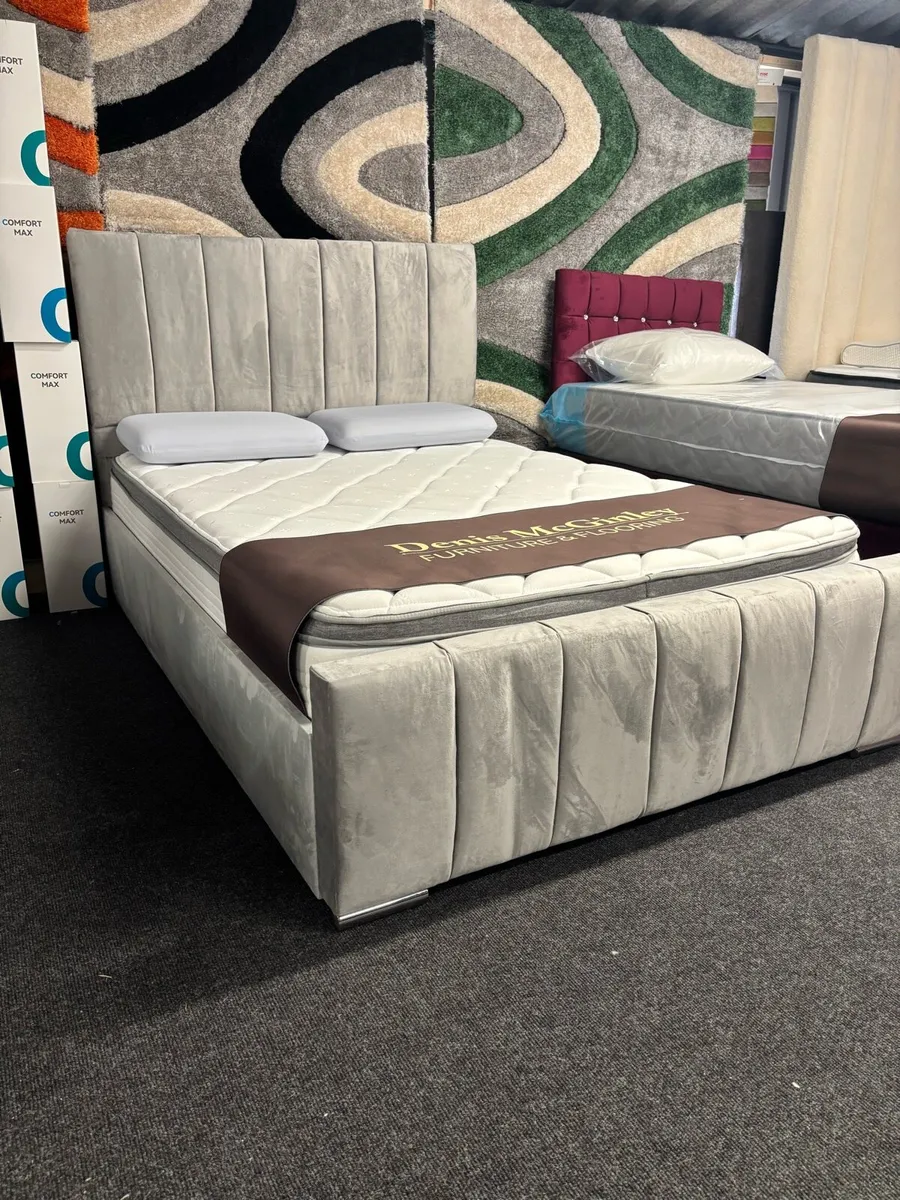 New 4’6” (Double) Upholstered Bed & Mattr - Image 1