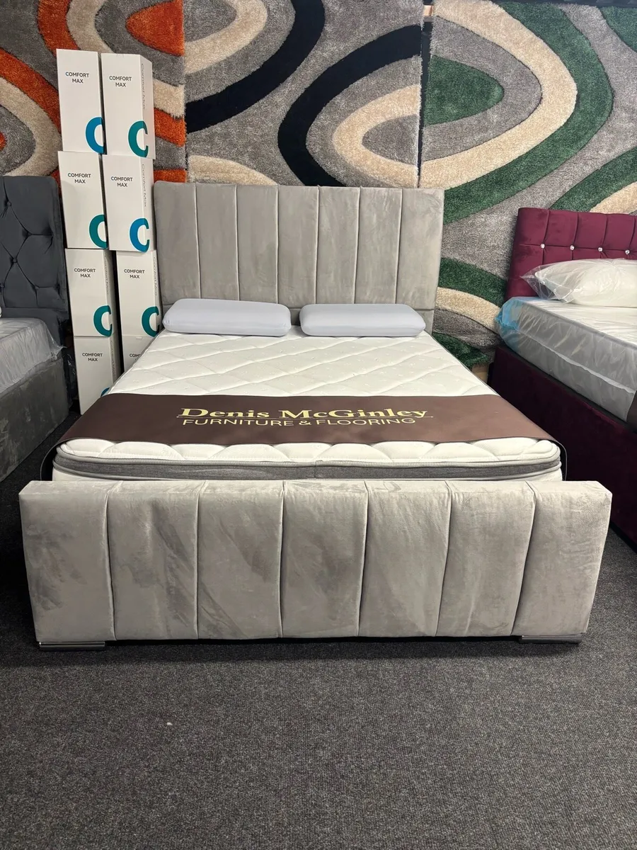 New 4’6” (Double) Upholstered Bed & Mattr - Image 3