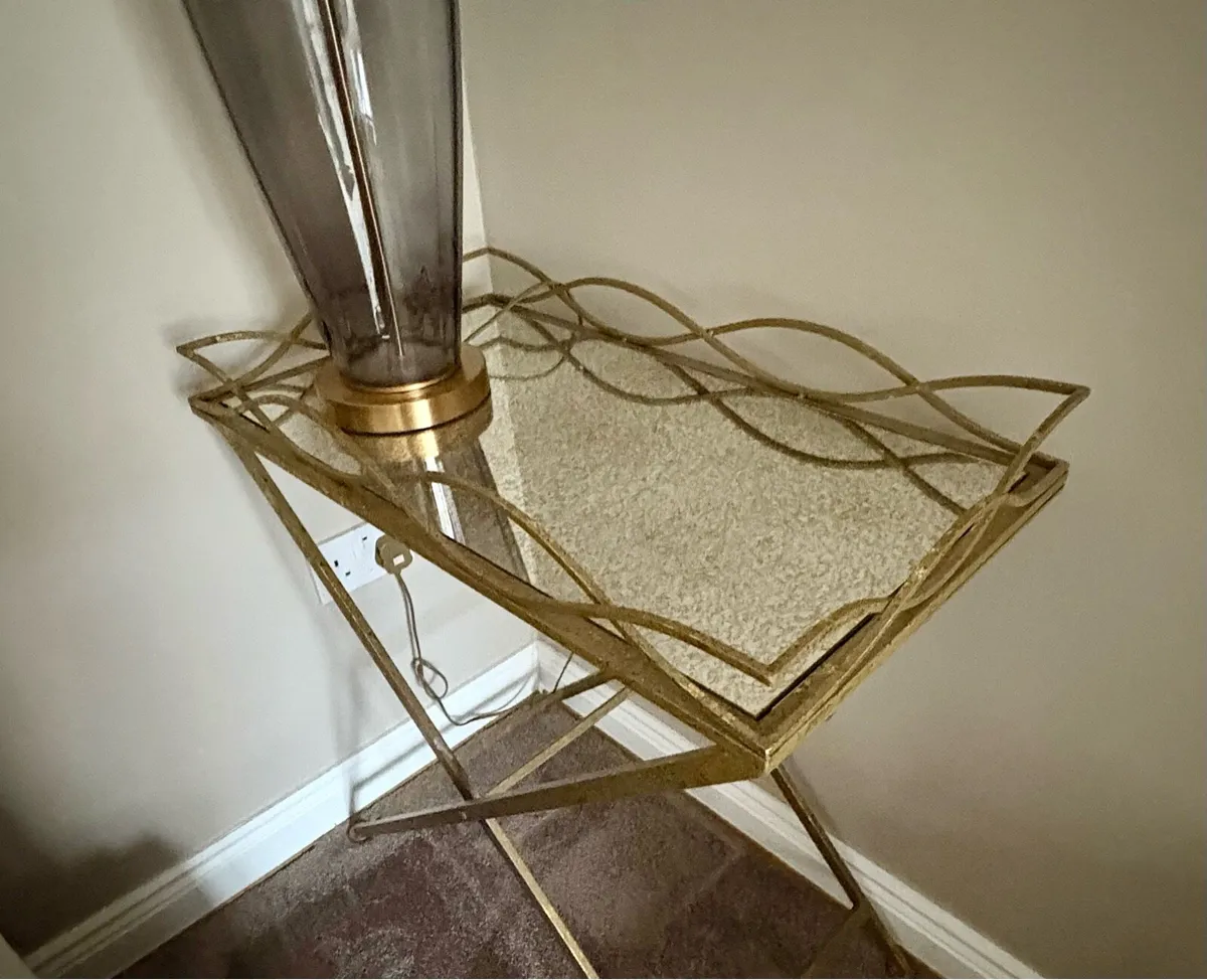 Mirror top tray gold table - Image 1