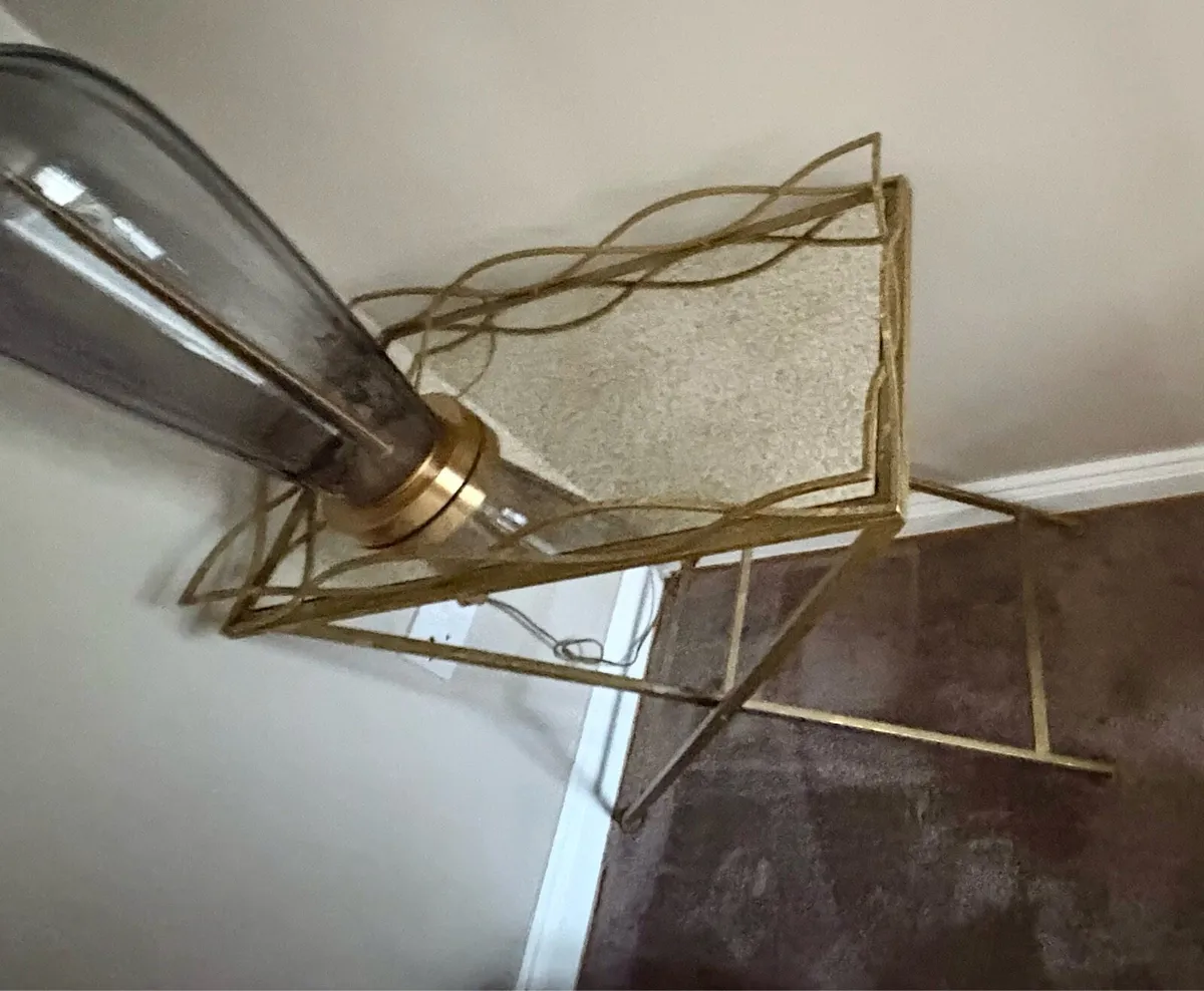 Mirror top tray gold table - Image 2