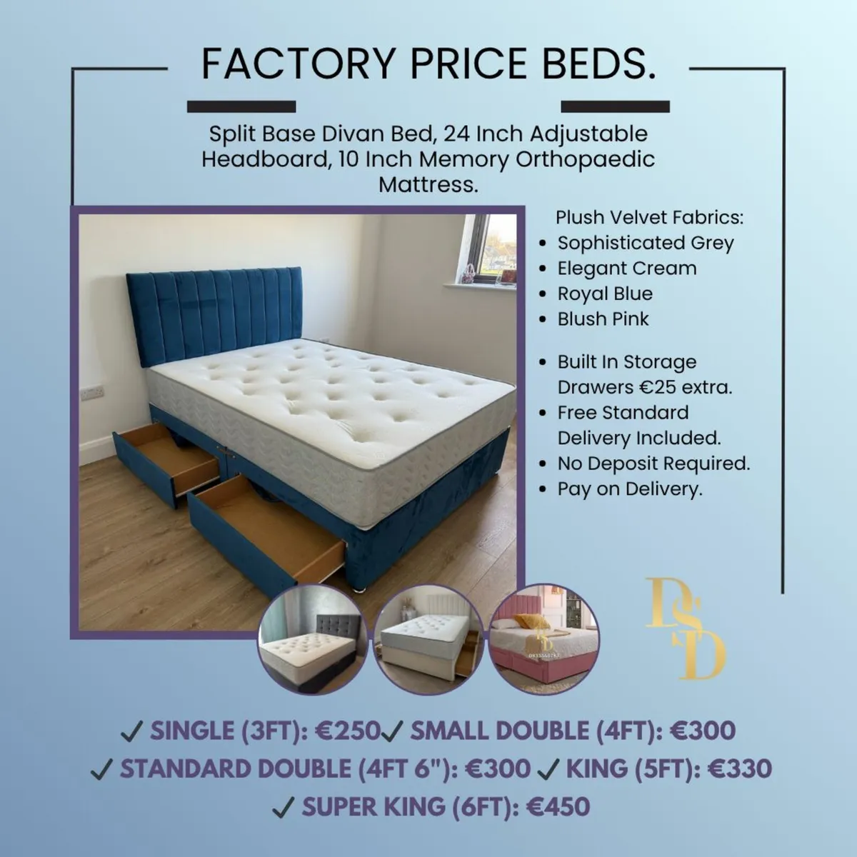 Standard Double Bed - Nationwide Cash on Delivery - Image 1