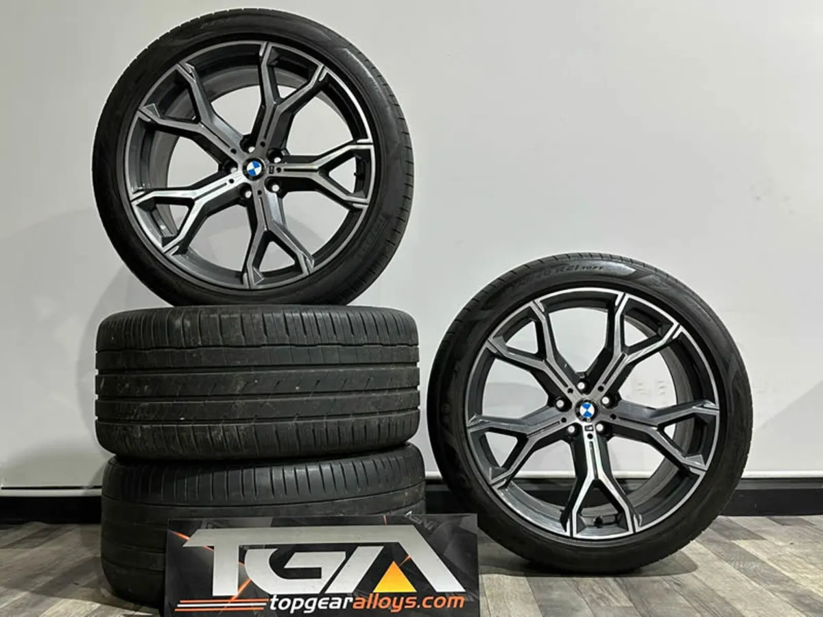 21" GENUINE X5 X6 G05 G06 741M ALLOYS & TYRES 5x11 - Image 1