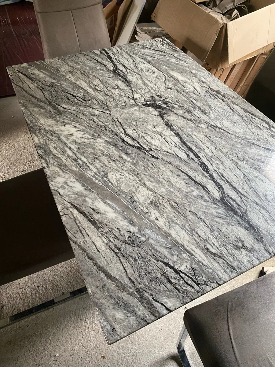 Marble Dining Table and Four Chairs - Image 3