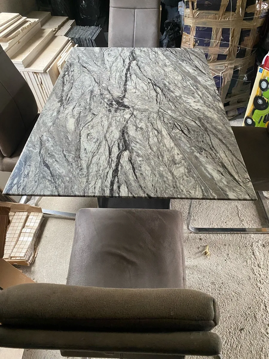 Marble Dining Table and Four Chairs - Image 2