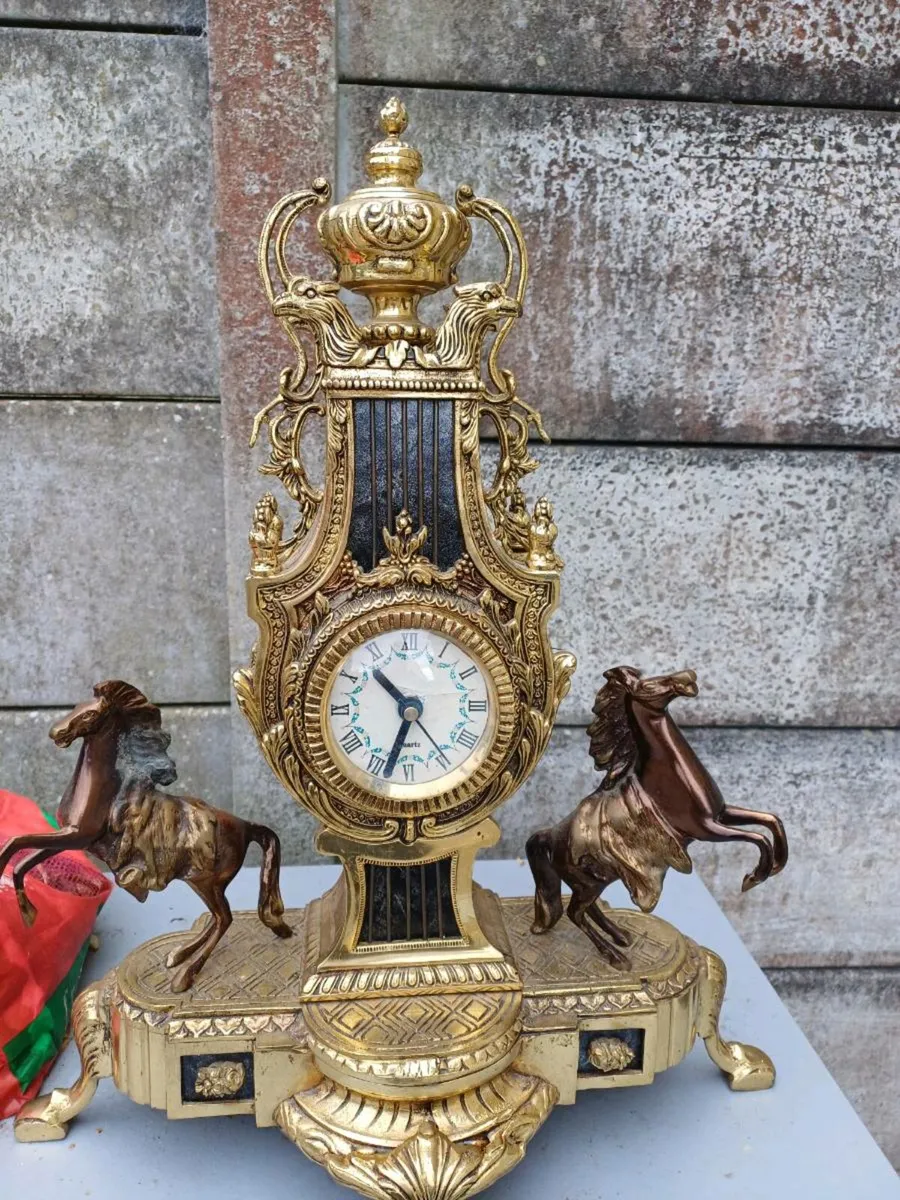 1945 Virtas Heavy Bronze Luxury Baroque Clock - Image 1