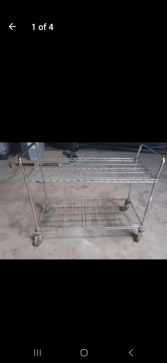 Shelf Wire Trolley on Wheels - Image 4