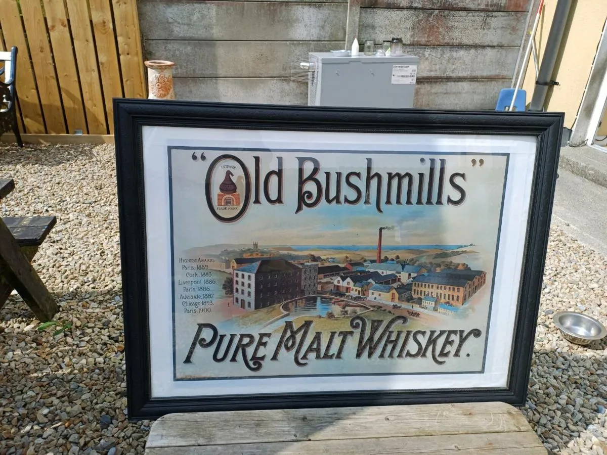 Large Vintage Bushmills Picture - Image 4