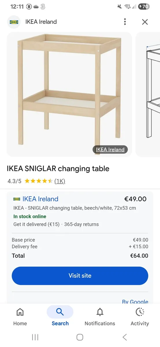 Baby changinv table