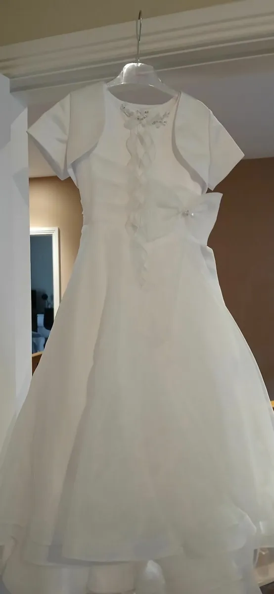 Communion Dress, Bolero, Shoes and Head Piece - Image 2