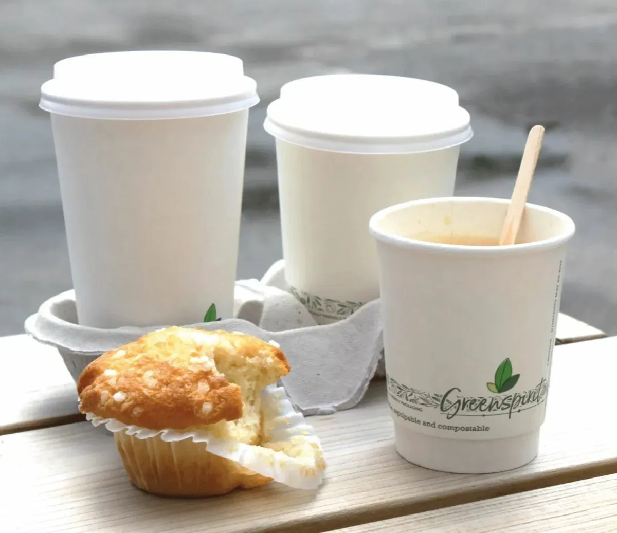 Greenspirit Aqueous Double-Wall Hot Coffee Cups - Image 1