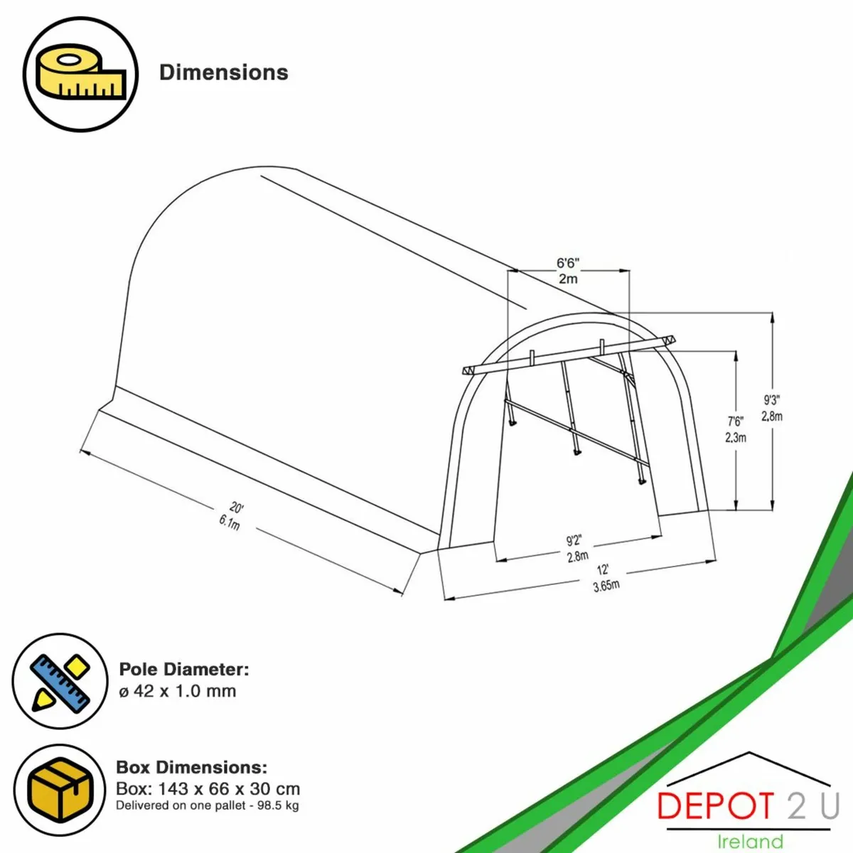 Livestock / Storage Shelter - 195gsm - Image 4