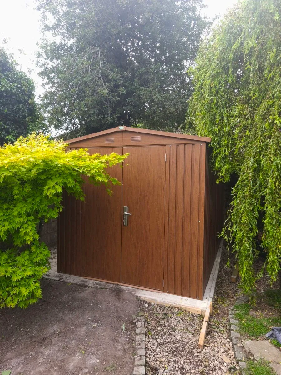 Woodgrain look Steel Shed 8x12ft - Image 2