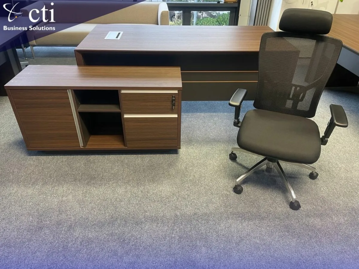 New Executive Desk, Side Unit & Premium Chair - Image 1