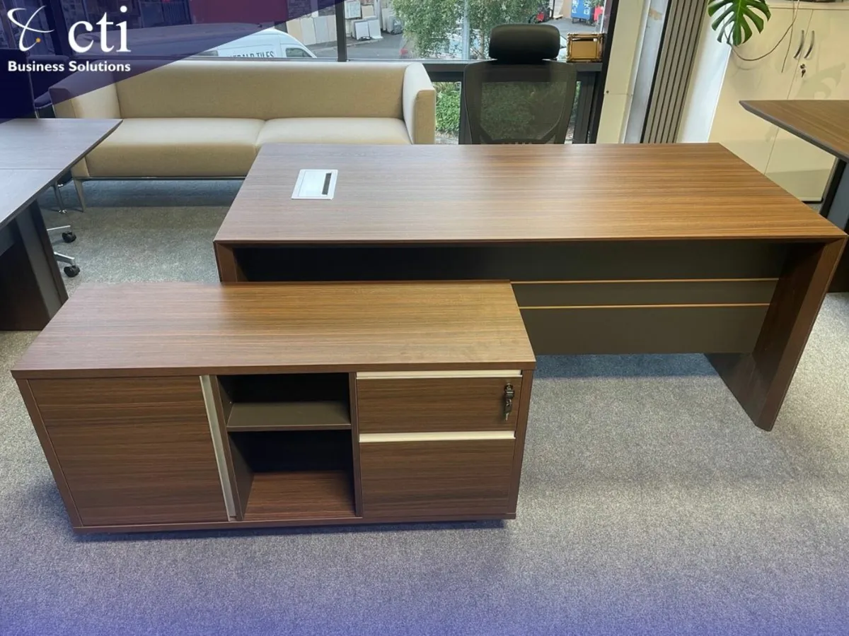 New Executive Desk, Side Unit & Premium Chair - Image 2