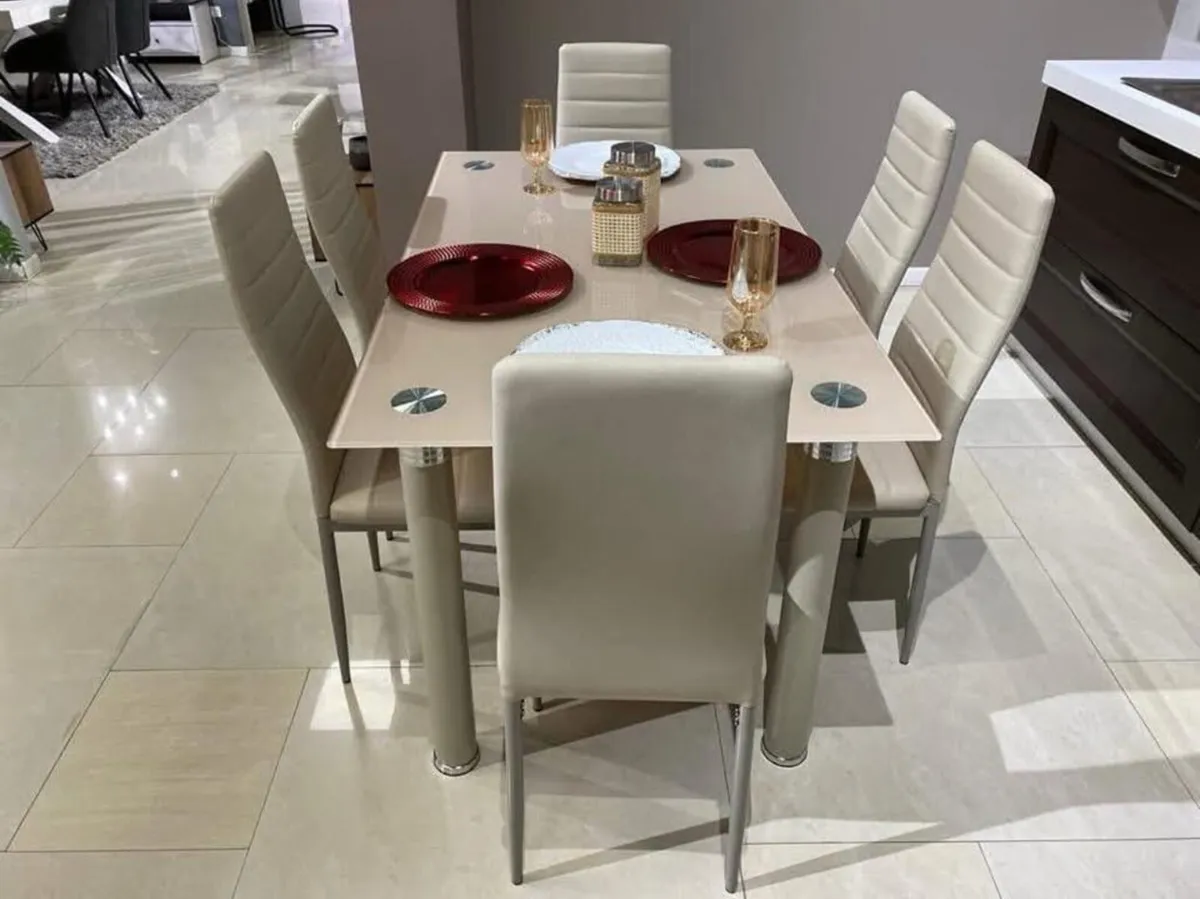 January sale New Cream or Grey Table & Chairs - Image 1