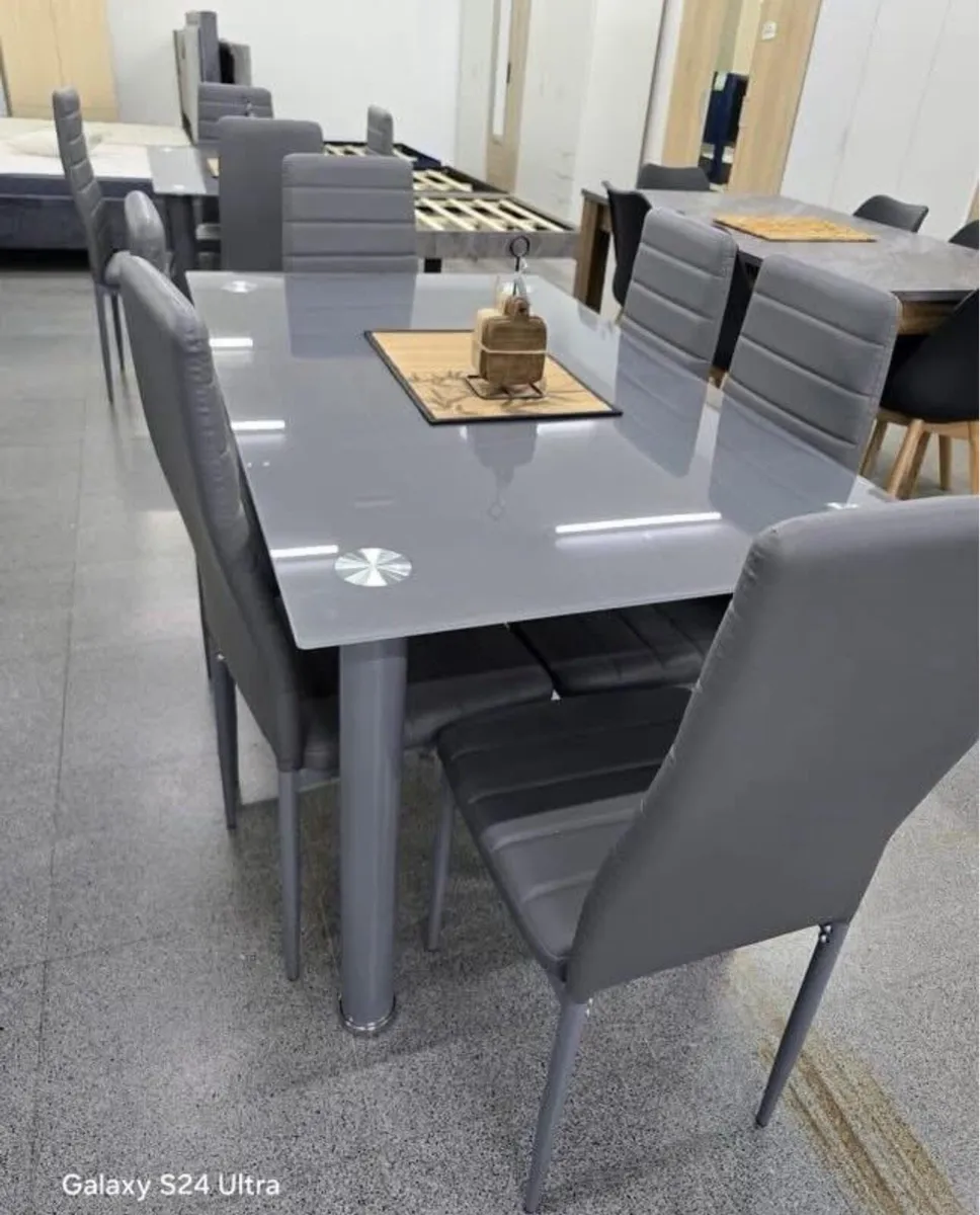 January Sale New Grey or Cream Table & 6 chairs - Image 2