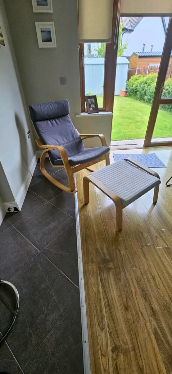 Rocking chair and footstool - Image 1