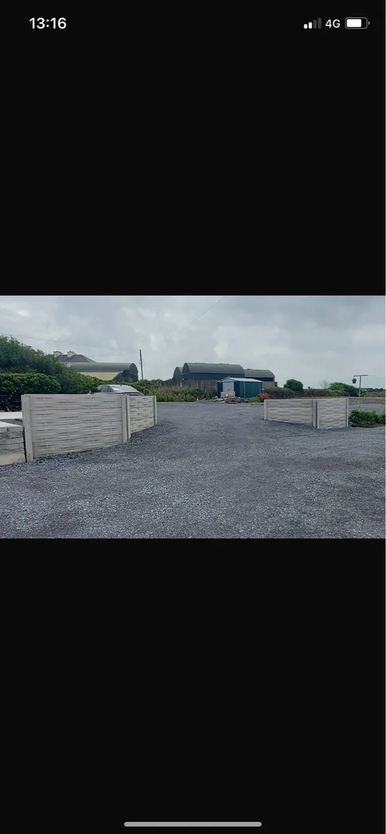 Timber woven effect fencing. Concrete Fencing. - Image 1