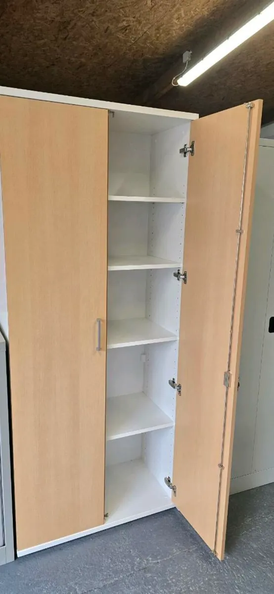 Clearance White and Beech storage cabinets New. - Image 1