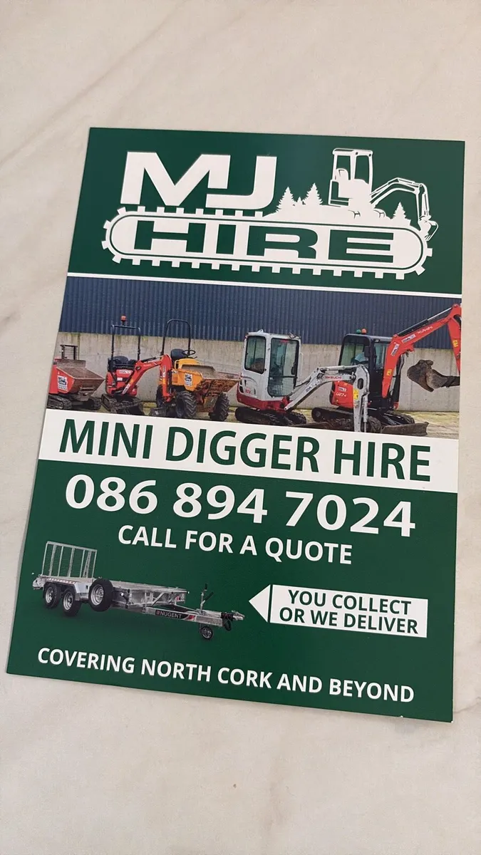 Mini digger hire/ cheery piker - Image 1