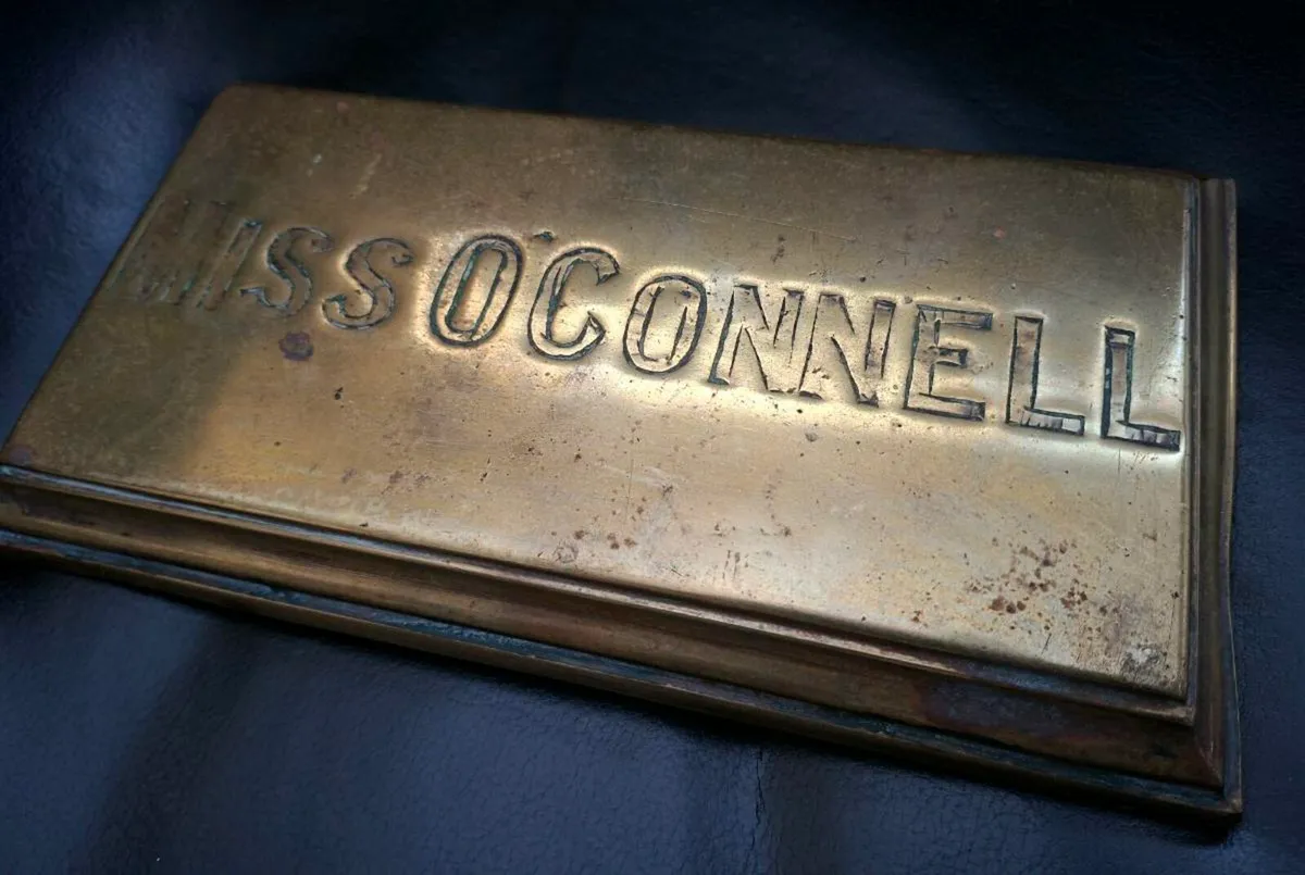 Antique Brass name plaque - Image 1