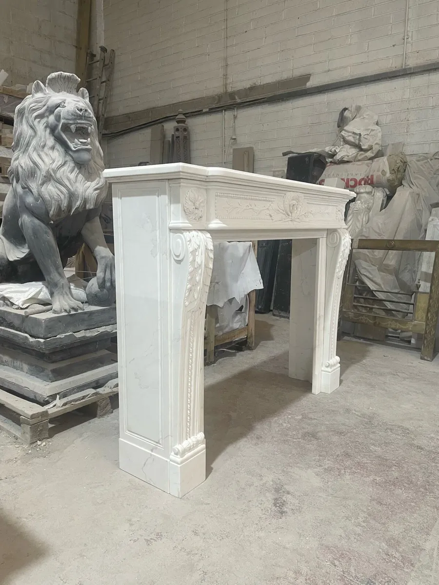 White marble fireplace - Image 2