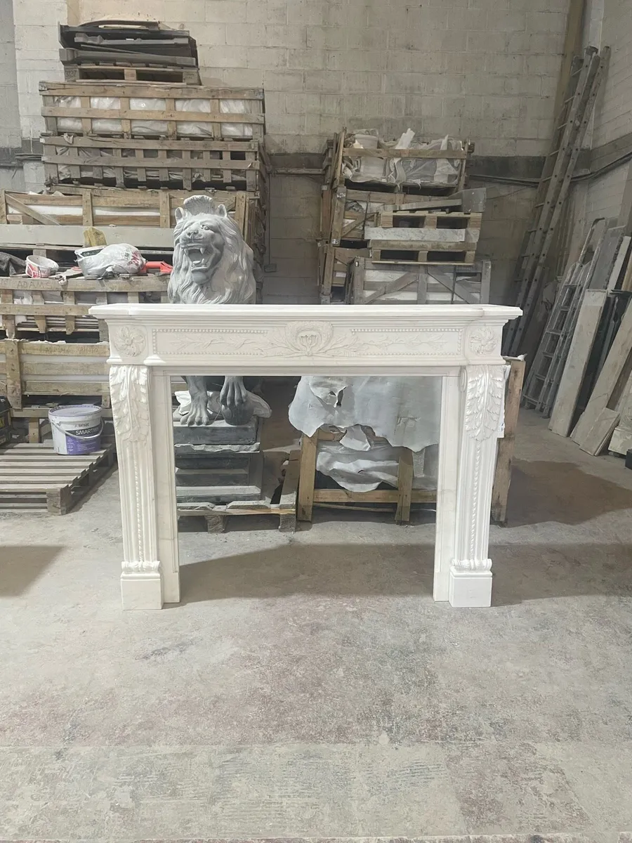 White marble fireplace - Image 1