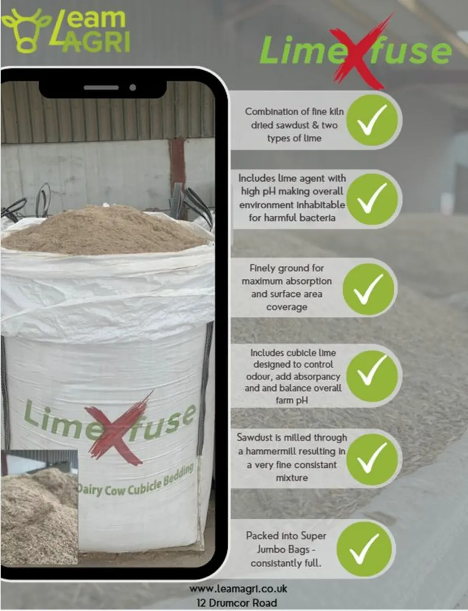 LimeXfuse complete diary cow cubical bedding. - Image 1