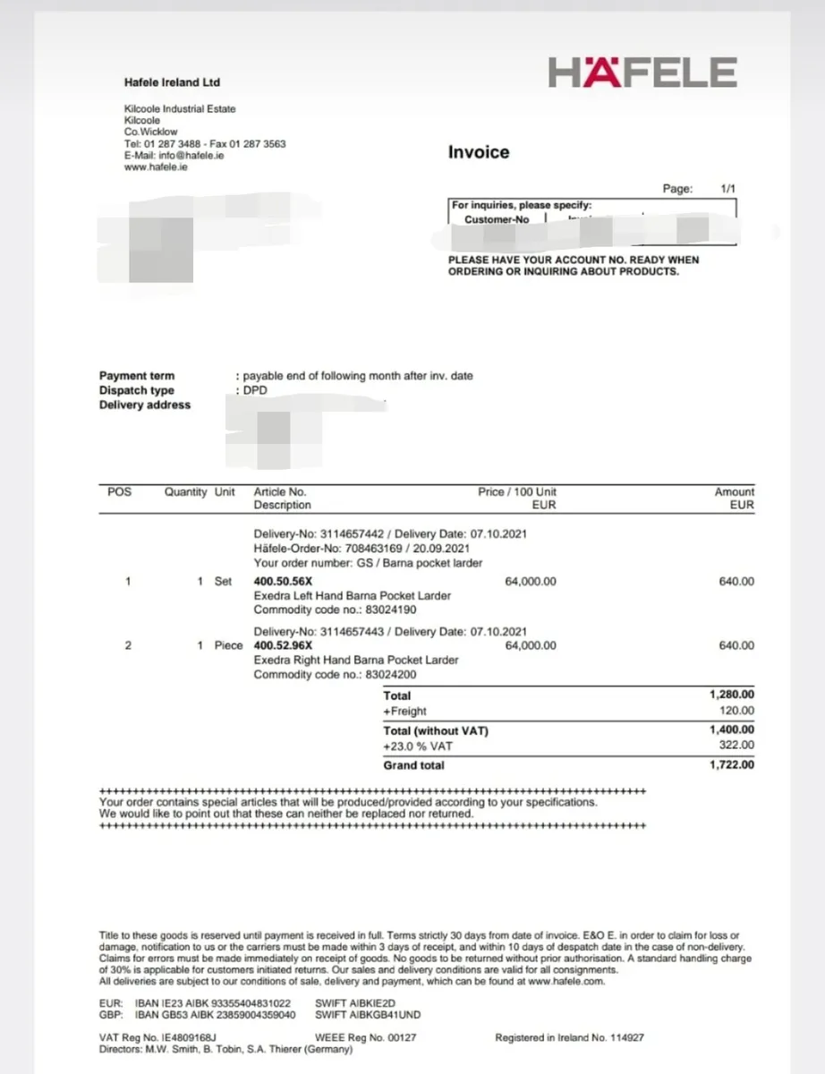 SALICE Kitchen Twin 100cm Pocket Door System - Image 2