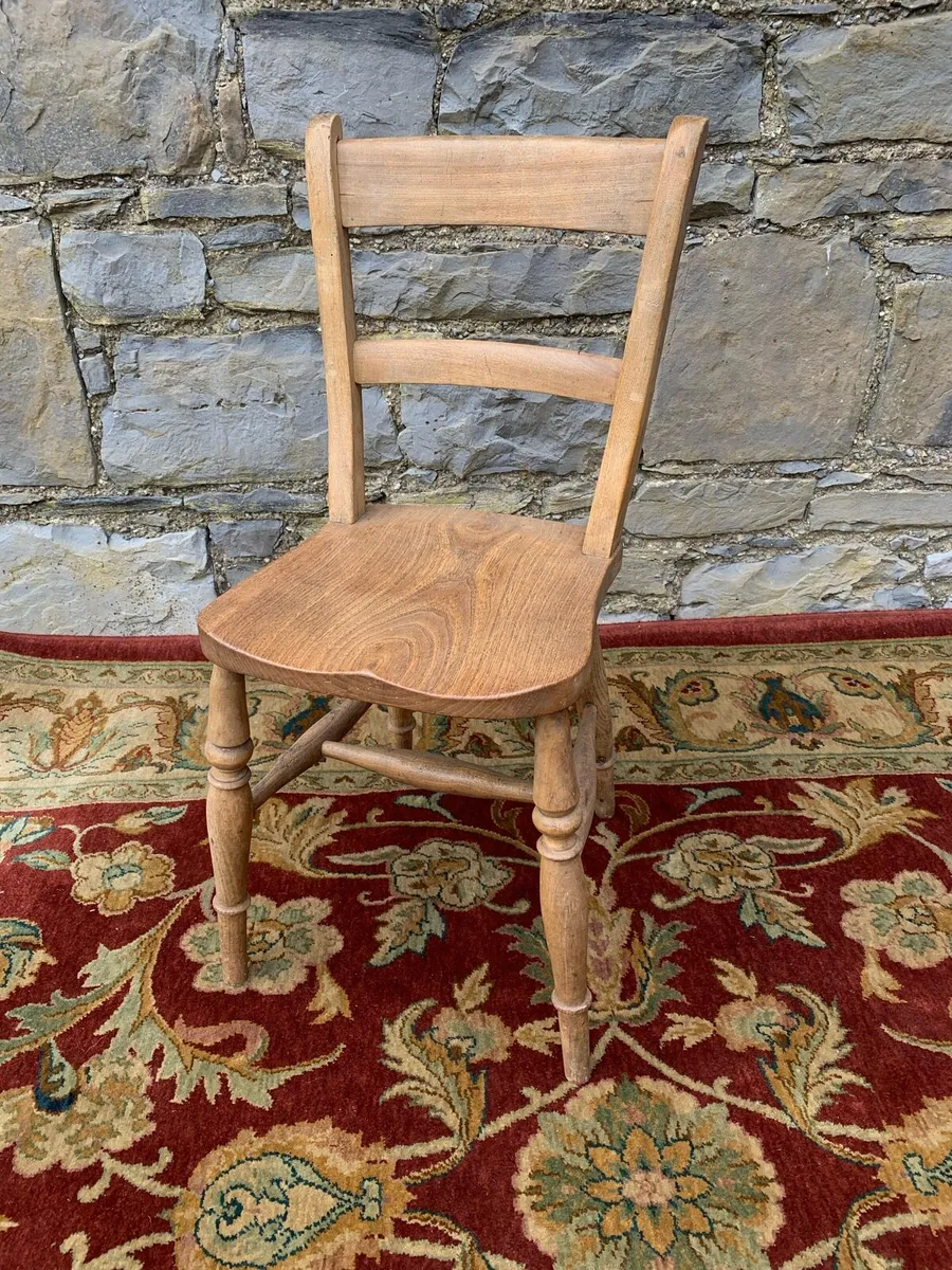 Antique elm kitchen chair. - Image 2