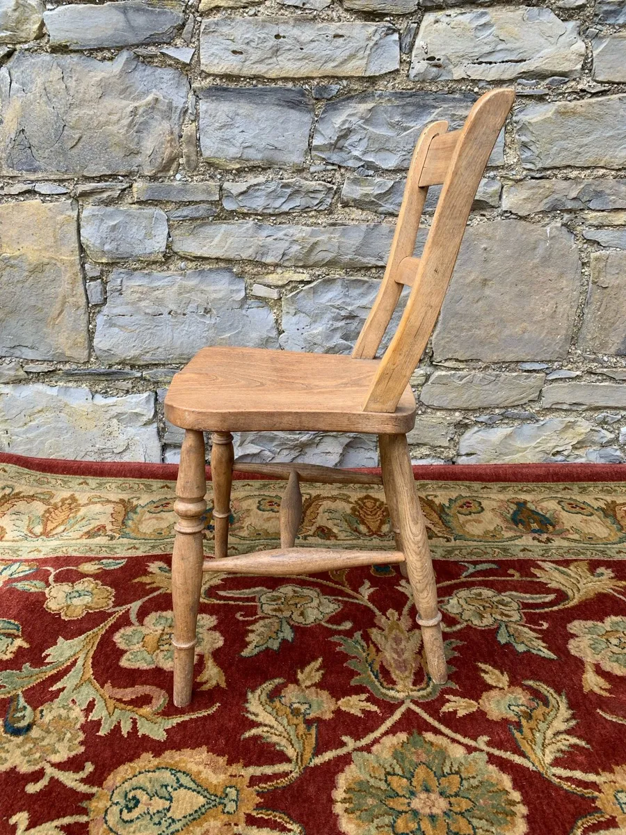 Antique elm kitchen chair. - Image 4