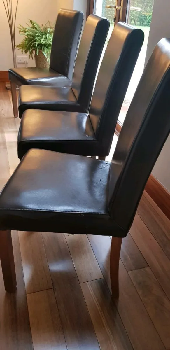 Brown Leather dining room chairs - Image 2