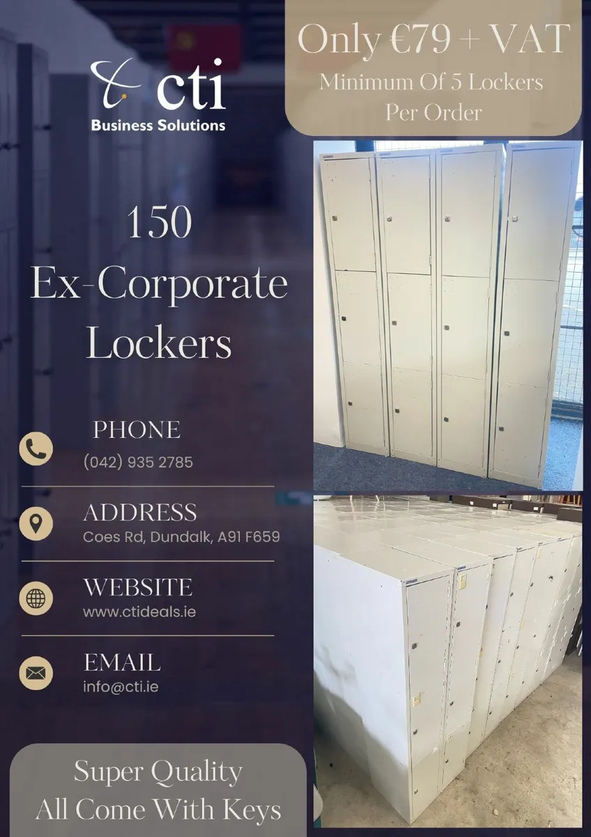 150 X Grey 3 Door Lockers Available ~ SALE! - Image 1