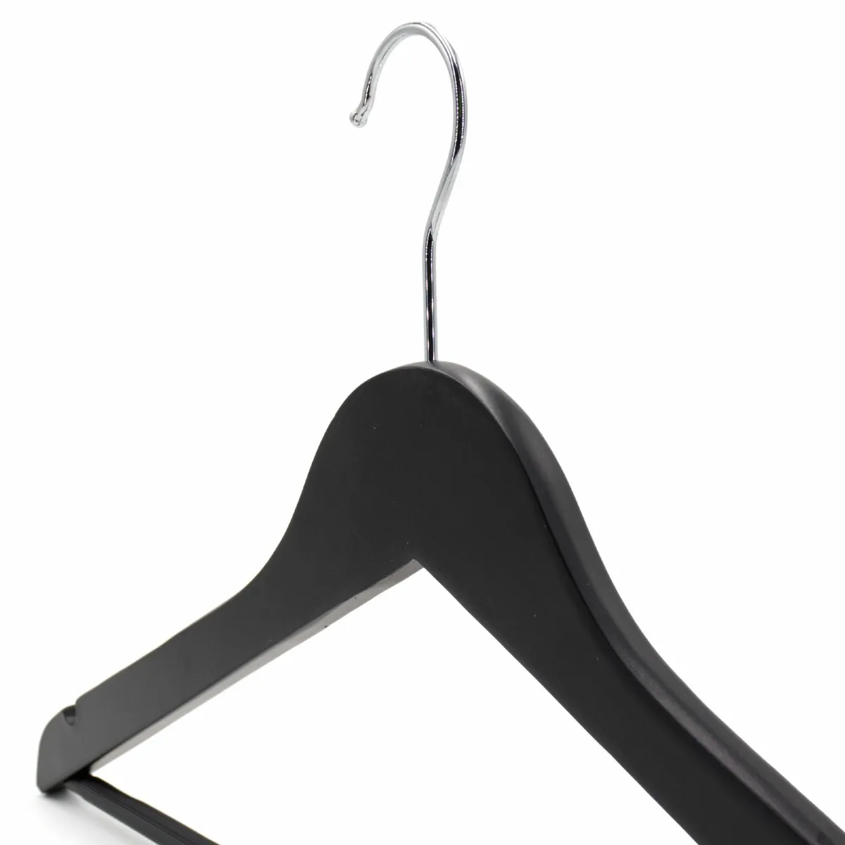 Wooden Hangers BLACK with nonslip trouser bar 44' - Image 3