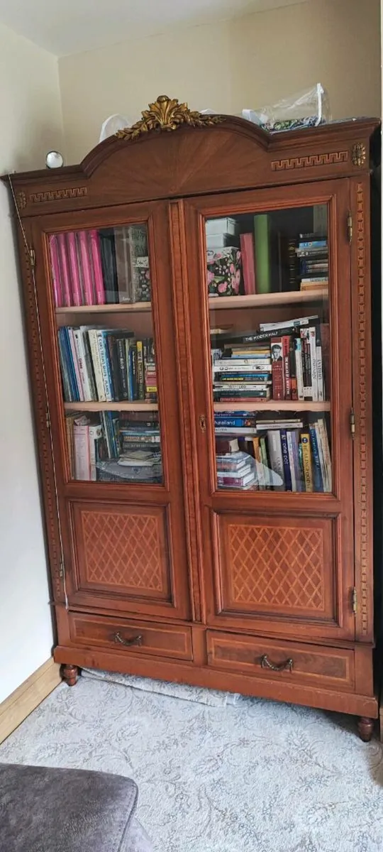 Antique glass display cabinet - Image 1