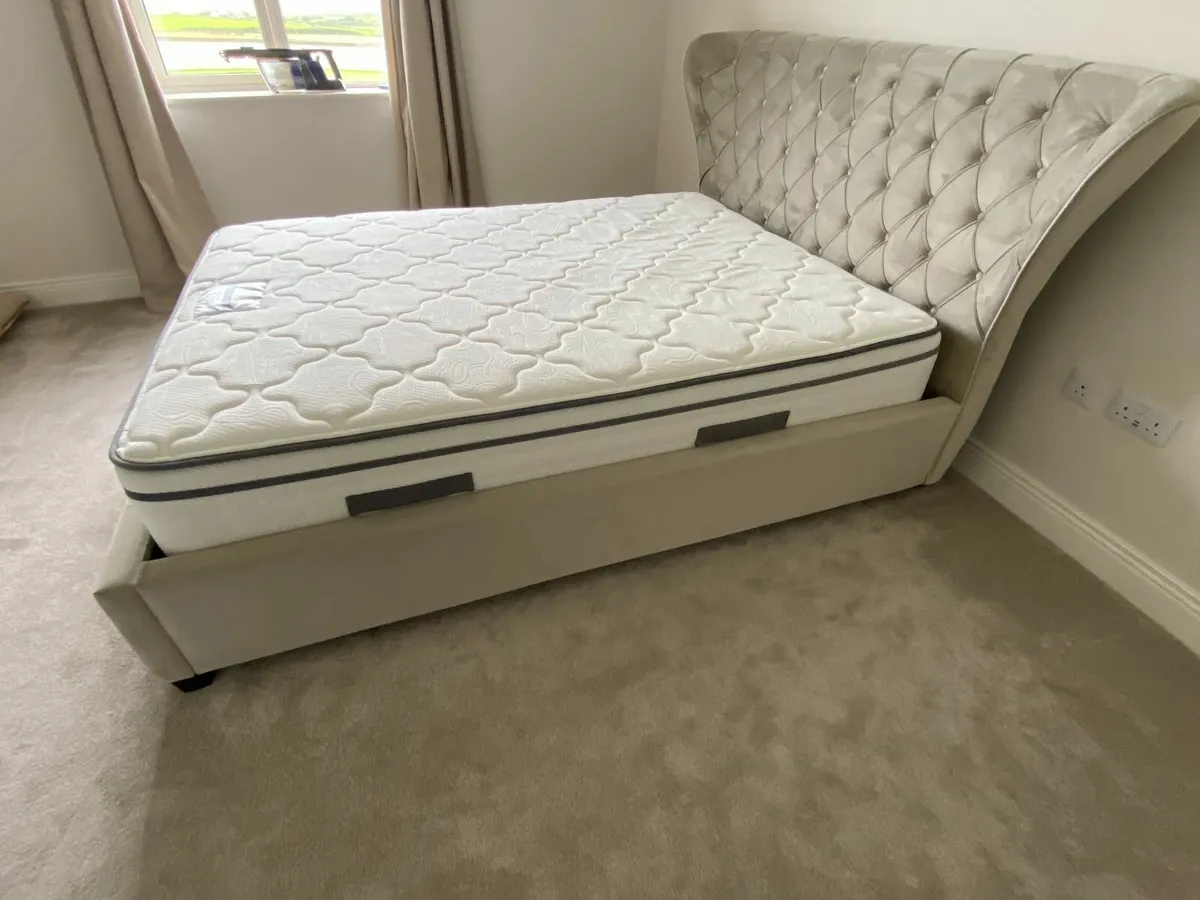 King Size Bed & Mattress - Image 1