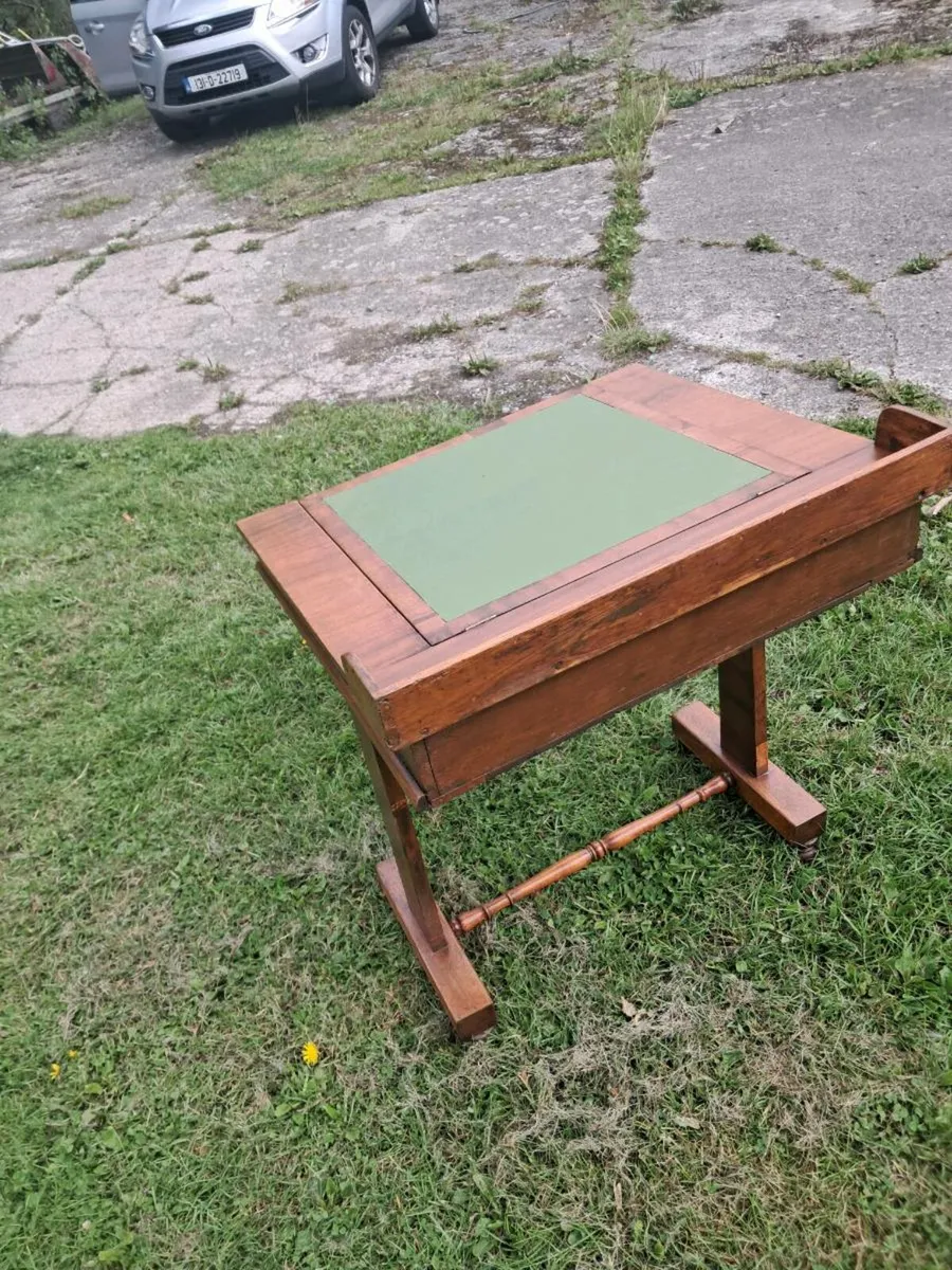 Hardwood desk and swivel seat - Image 3