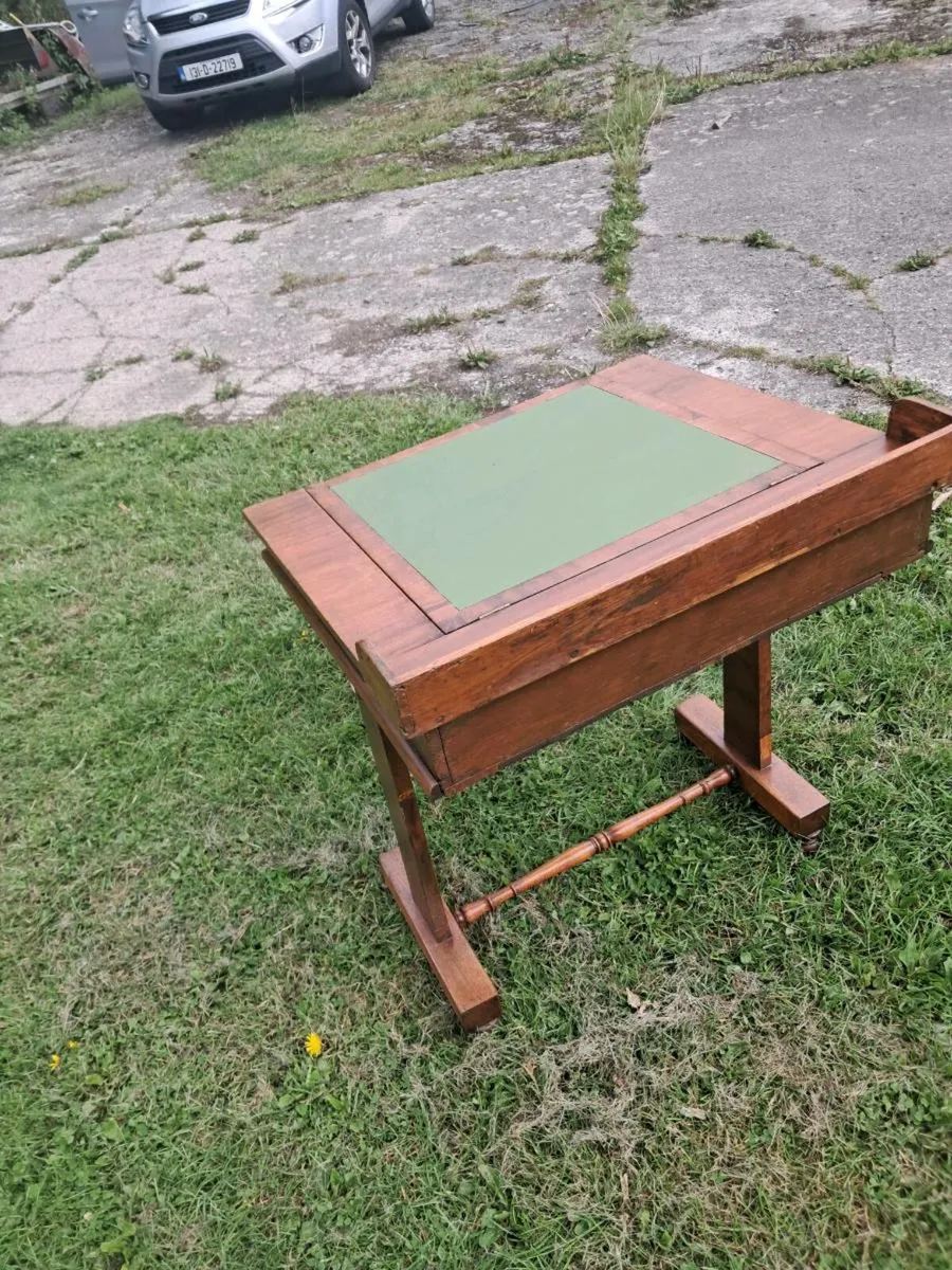 Hardwood desk and swivel seat - Image 4