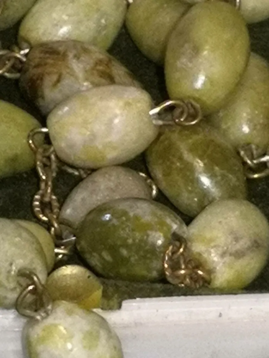 Connemara marble rosary beads with Celtic cross - Image 2