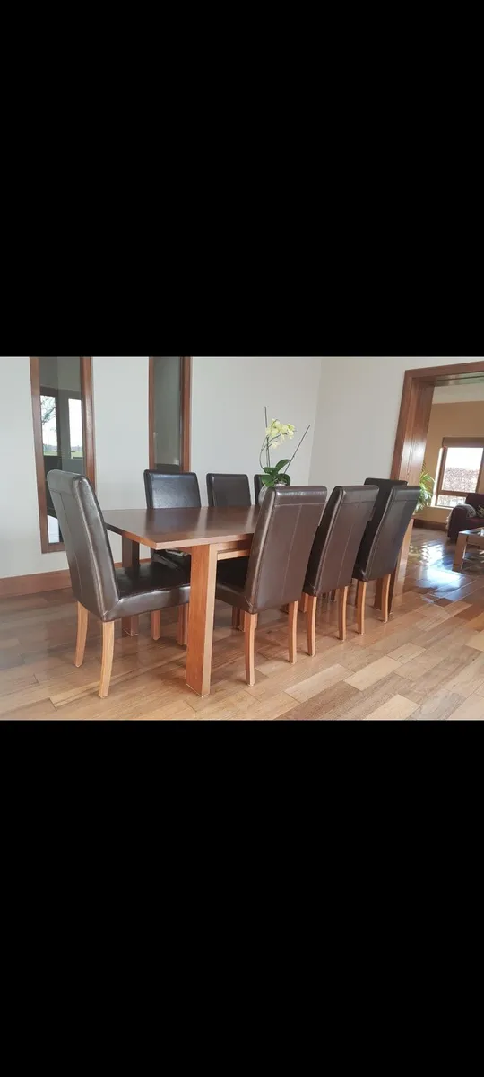 Brown Leather dining room chairs - Image 1