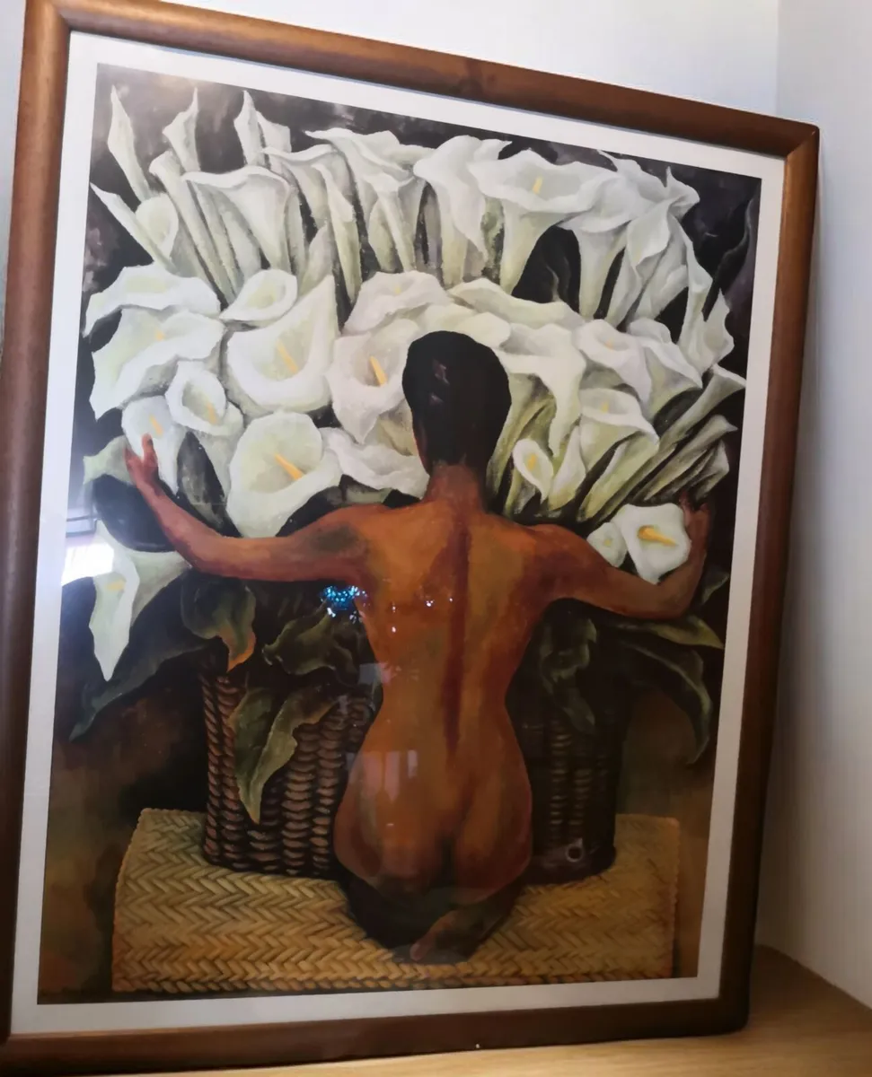 Lovely large picture in wooden frame - Image 1