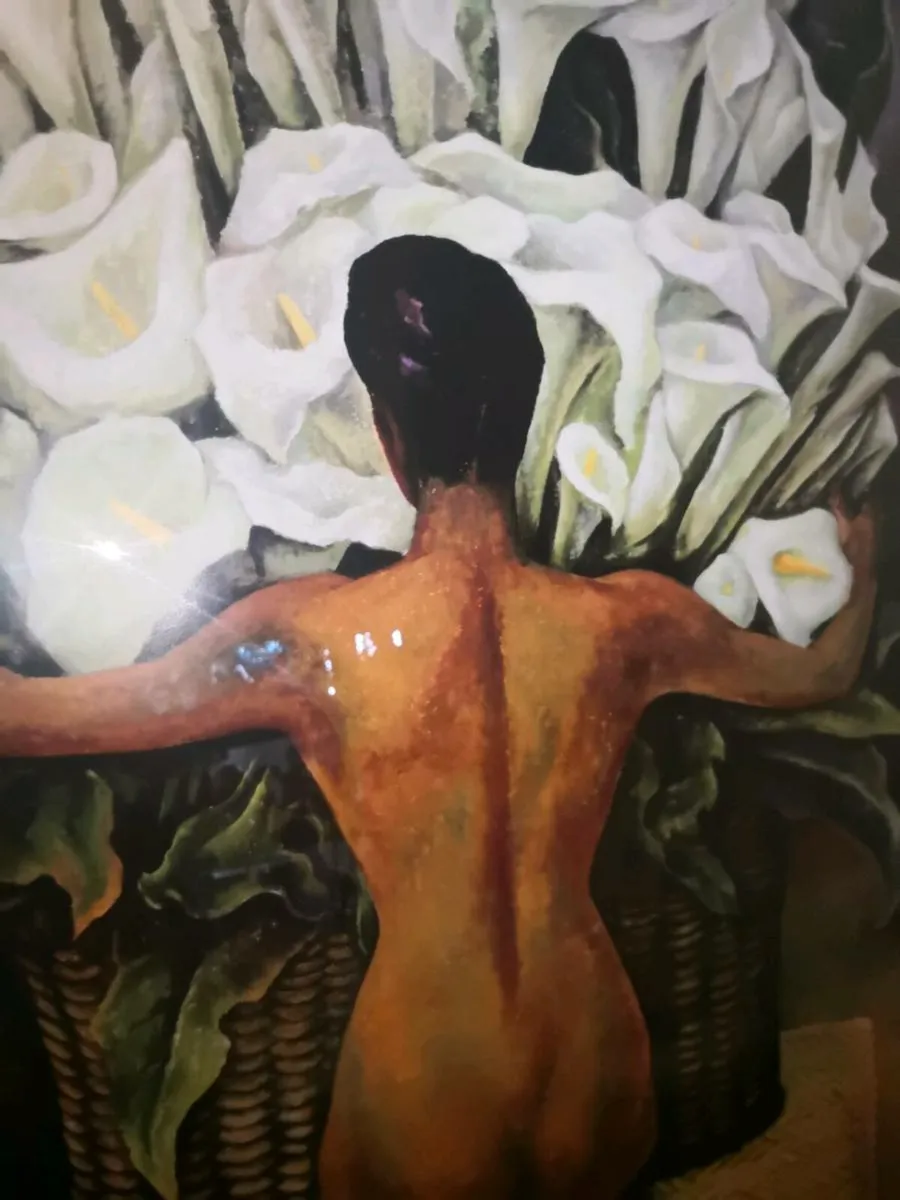 Lovely large picture in wooden frame - Image 2