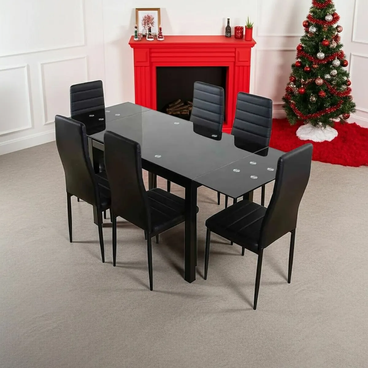 🎁 Holiday Offer: Extendable Table Set Black - Image 1